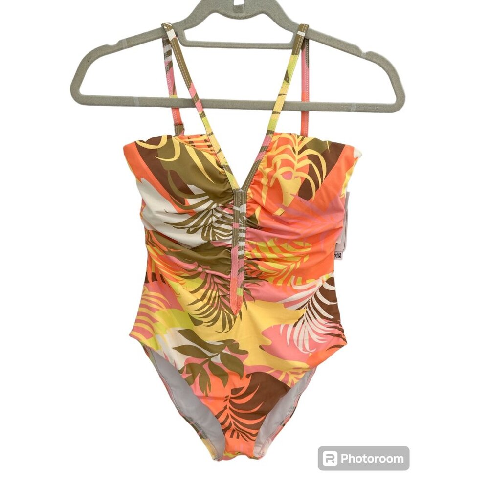 Sanctuary Swim Women's V Wire Over The Shoulder One Piece Swimsuit NWT